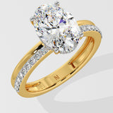 2.5 ct Oval Double Band Ring