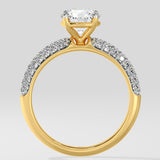 1 ct Dome Pave Solitaire Diamond Ring