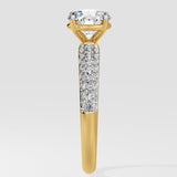 1 ct Dome Pave Solitaire Diamond Ring