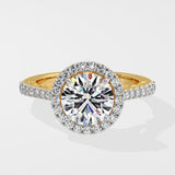 2 ct Aurora Halo Solitaire Diamond Ring