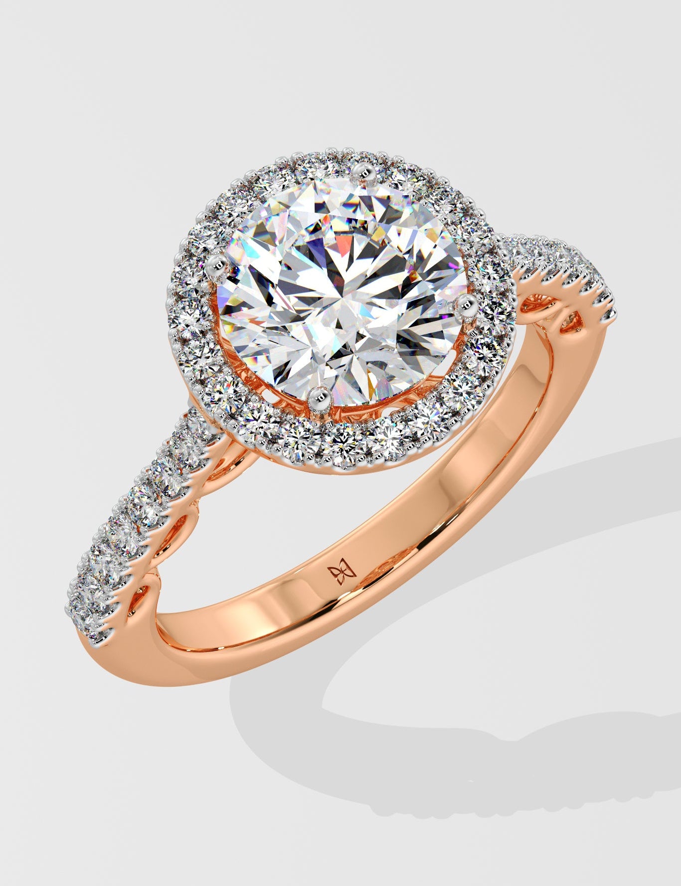 2 ct Aurora Halo Solitaire Diamond Ring