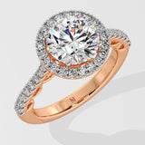 2 ct Aurora Halo Solitaire Diamond Ring