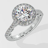 2 ct Aurora Halo Solitaire Diamond Ring