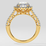 2 ct Aurora Halo Solitaire Diamond Ring