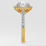 2 ct Aurora Halo Solitaire Diamond Ring