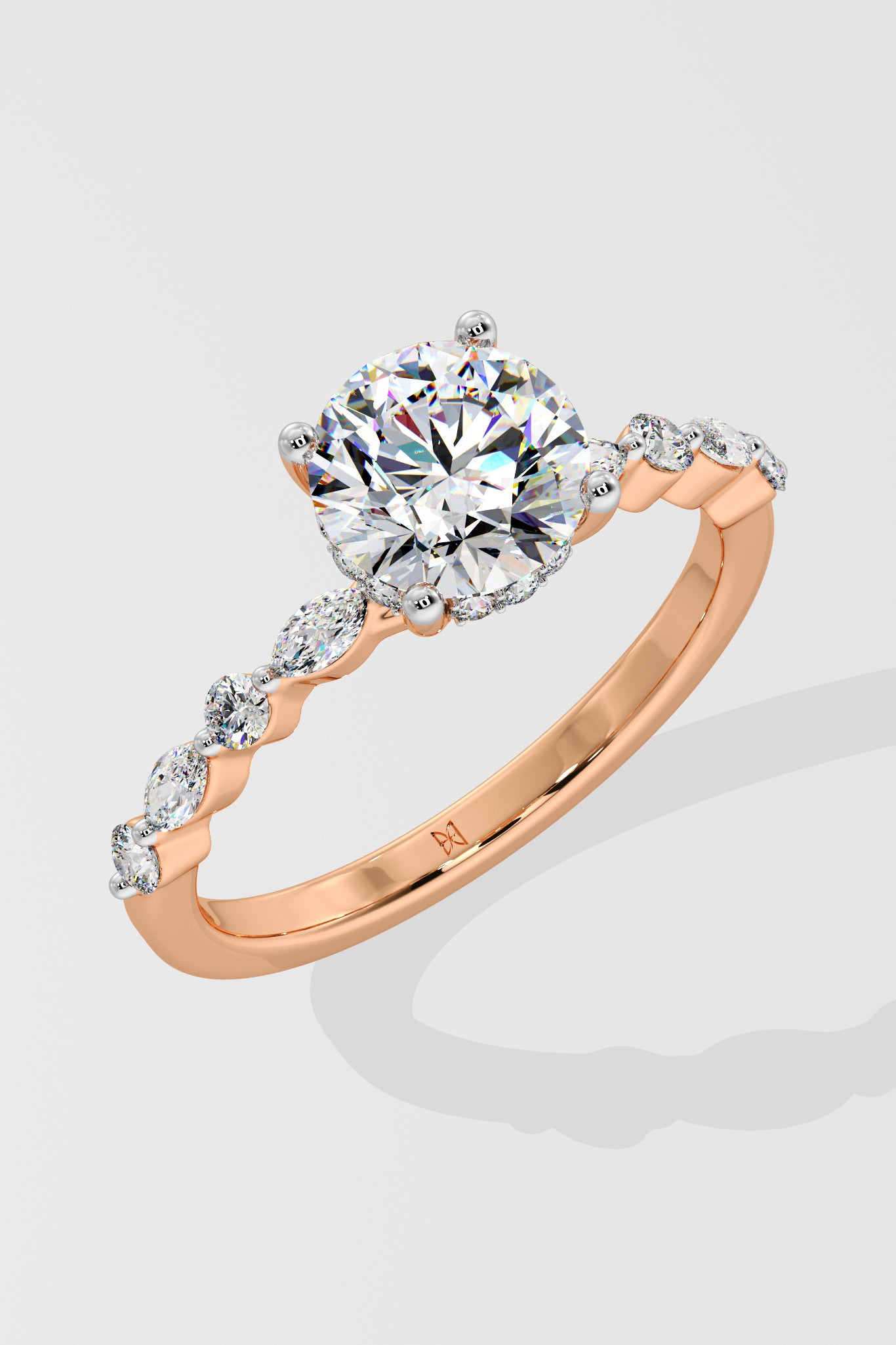 1.5 ct Round Askew Solitaire Ring