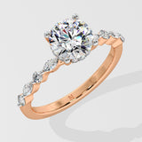 1.5 Ct Round Askew Solitaire Diamond Ring