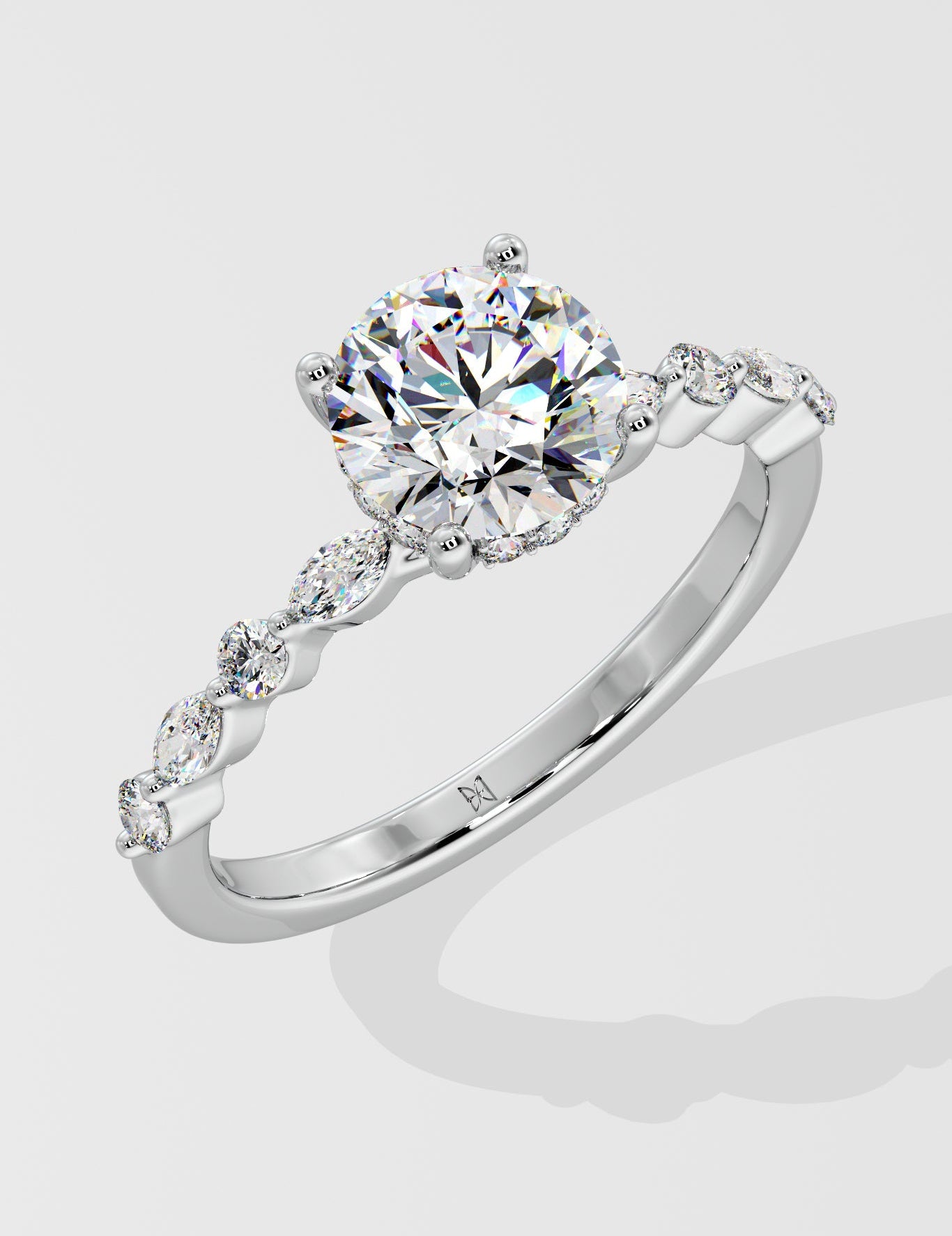 1.5 ct Round Askew Solitaire Diamond Ring