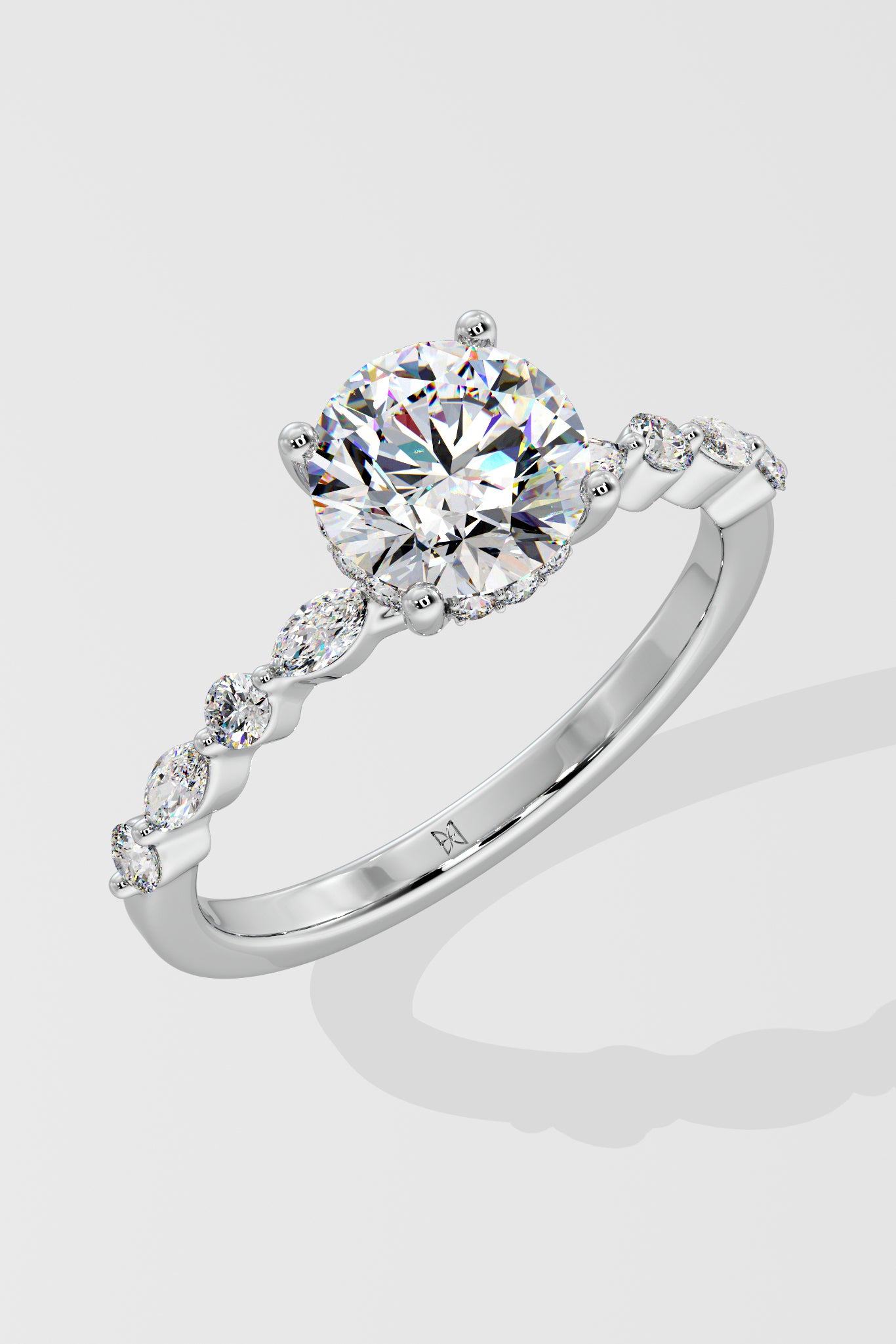 1.5 ct Round Askew Solitaire Ring