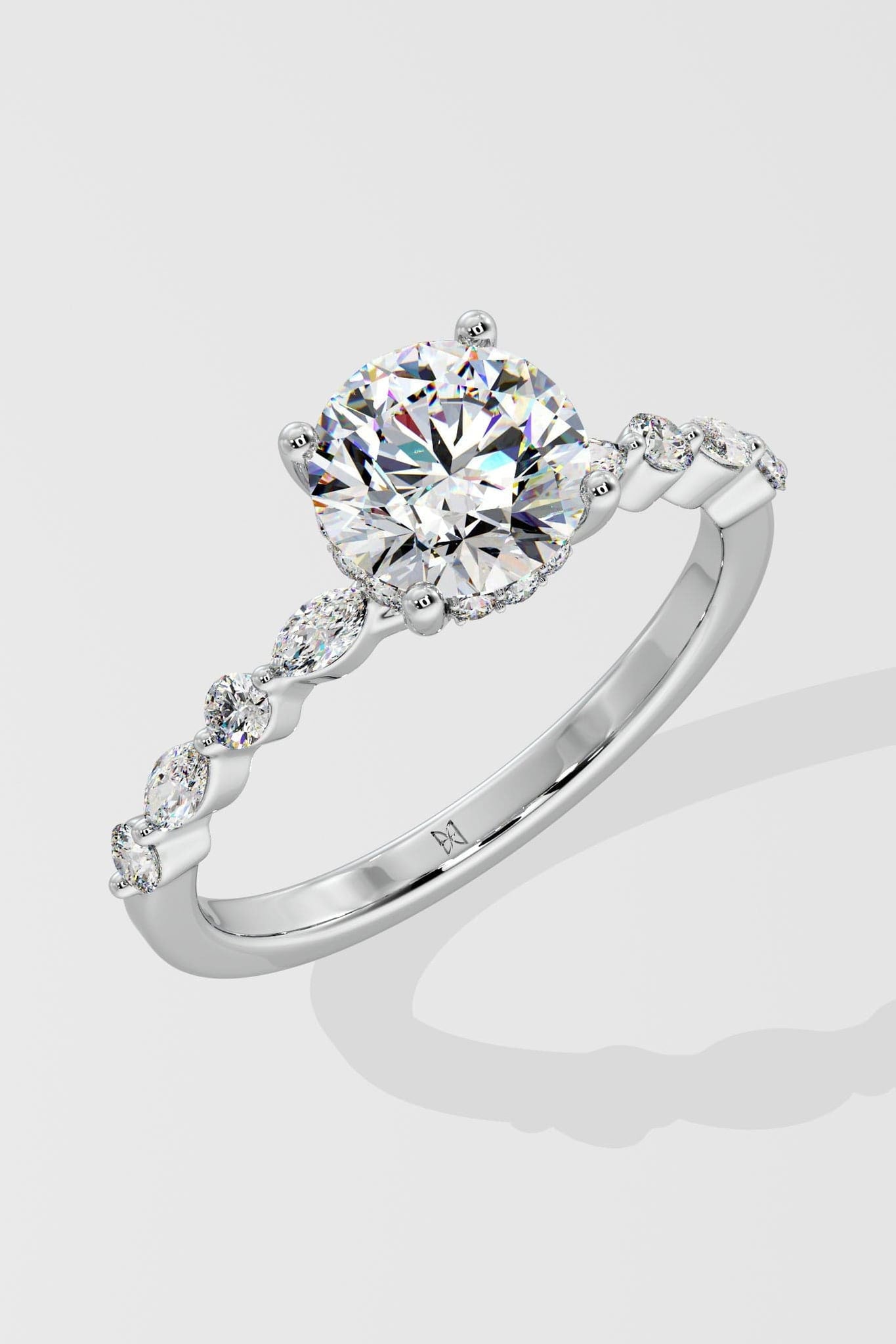 ct Round Askew Solitaire Diamond Ring