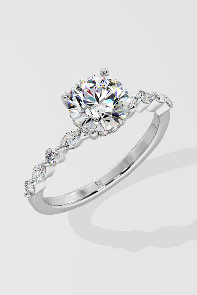 1.5 ct Round Askew Solitaire Ring