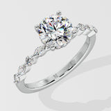 1.5 Ct Round Askew Solitaire Diamond Ring