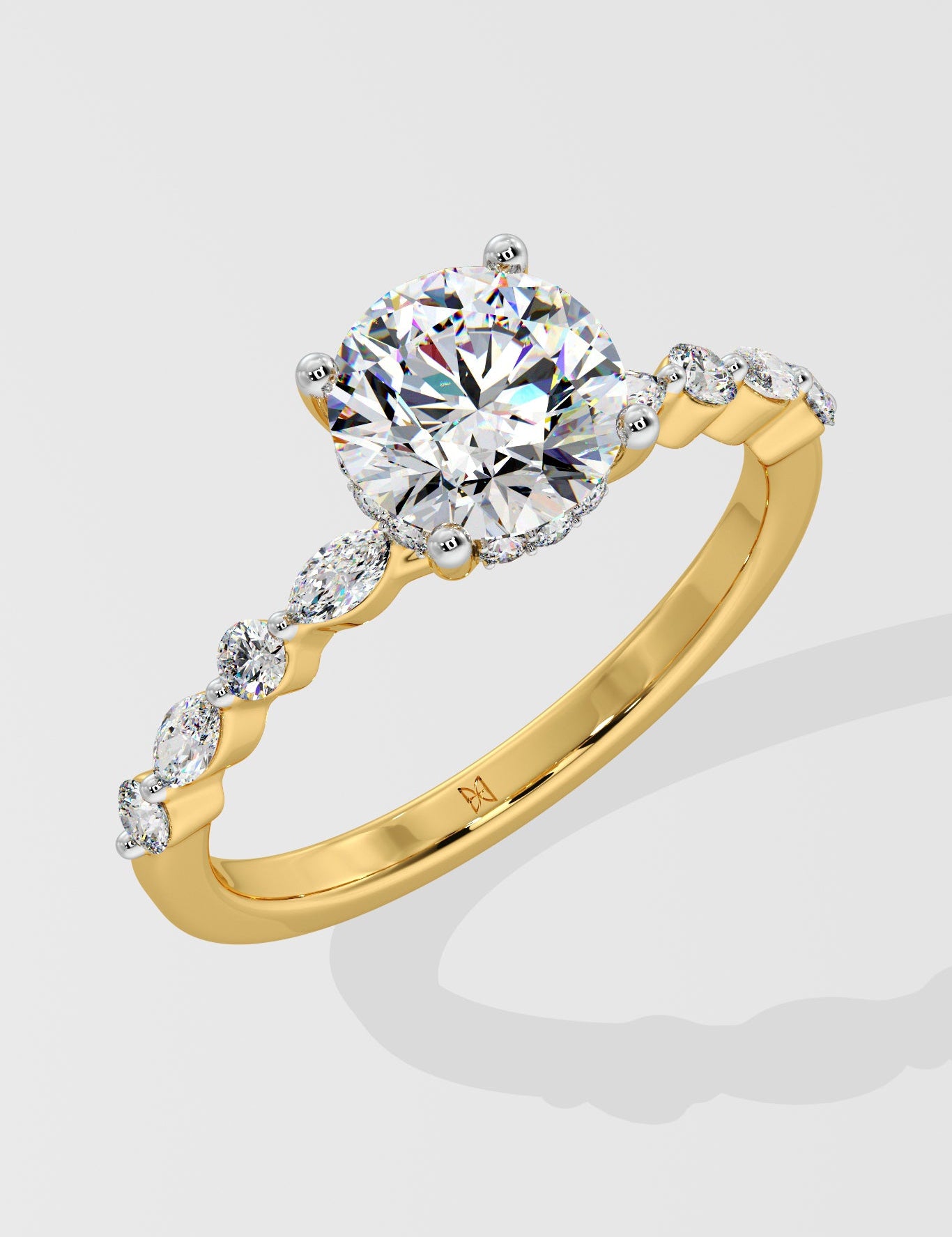 1.5 ct Round Askew Solitaire Diamond Ring