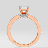 1 ct Emerald Twin Row Diamond Ring