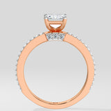 1 ct Emerald Twin Row Diamond Ring