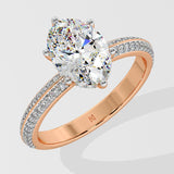 2 Ct Oval Ritz Diamond Ring