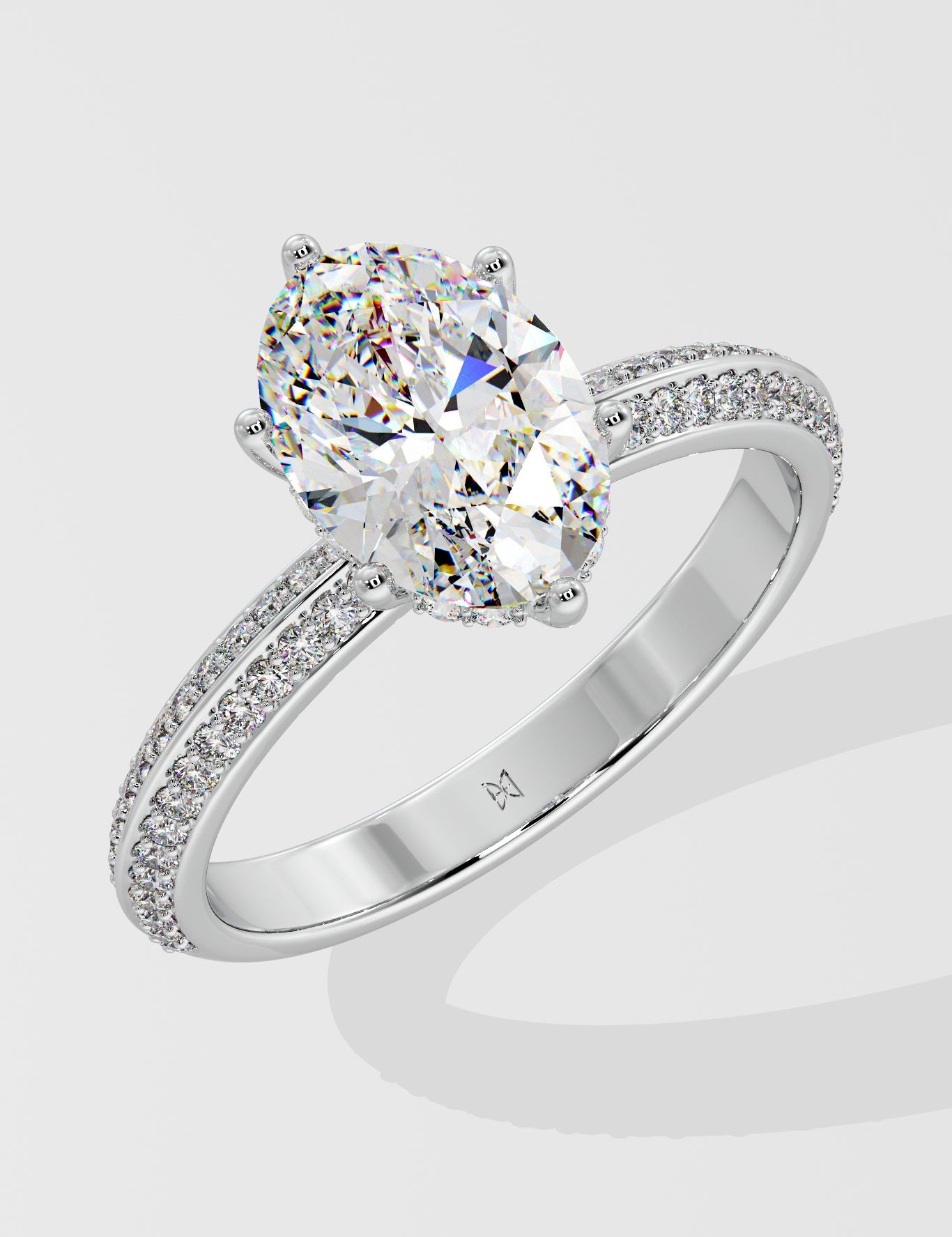 2 Ct Oval Ritz Diamond Ring