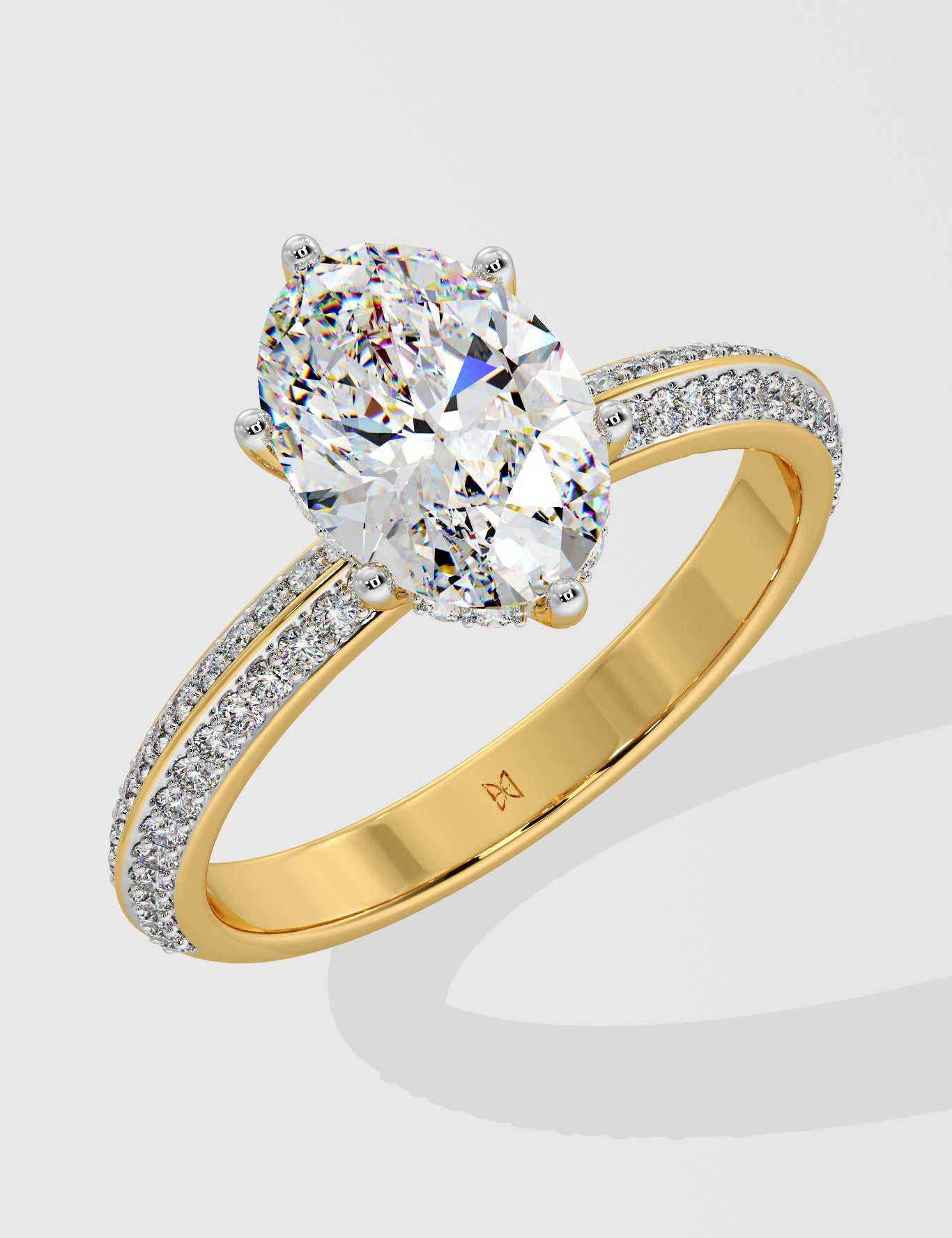 2 Ct Oval Ritz Diamond Ring