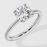 1.5 ct Braid Solitaire Diamond Ring