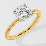 1.5 ct Braid Solitaire Diamond Ring