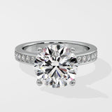 4 ct Solitaire Pave Ring