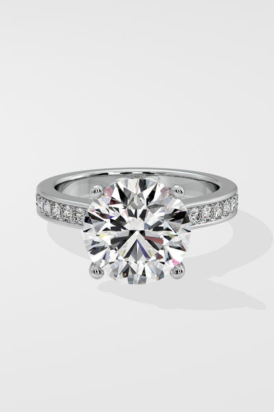 4 ct Solitaire Pave Ring