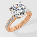 4 ct Solitaire Pave Ring