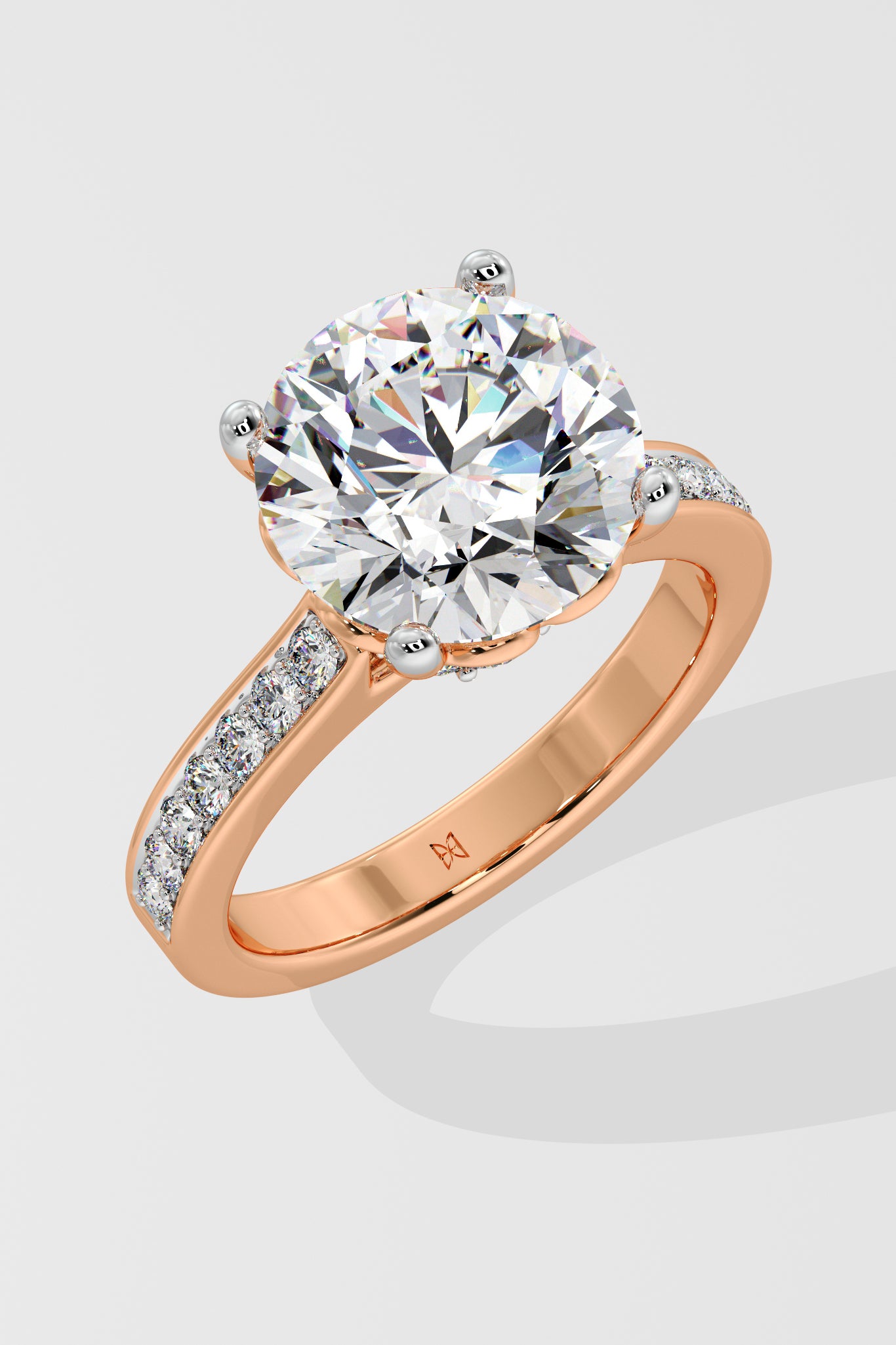 4 ct Solitaire Pave Ring