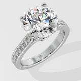 4 ct Solitaire Pave Ring