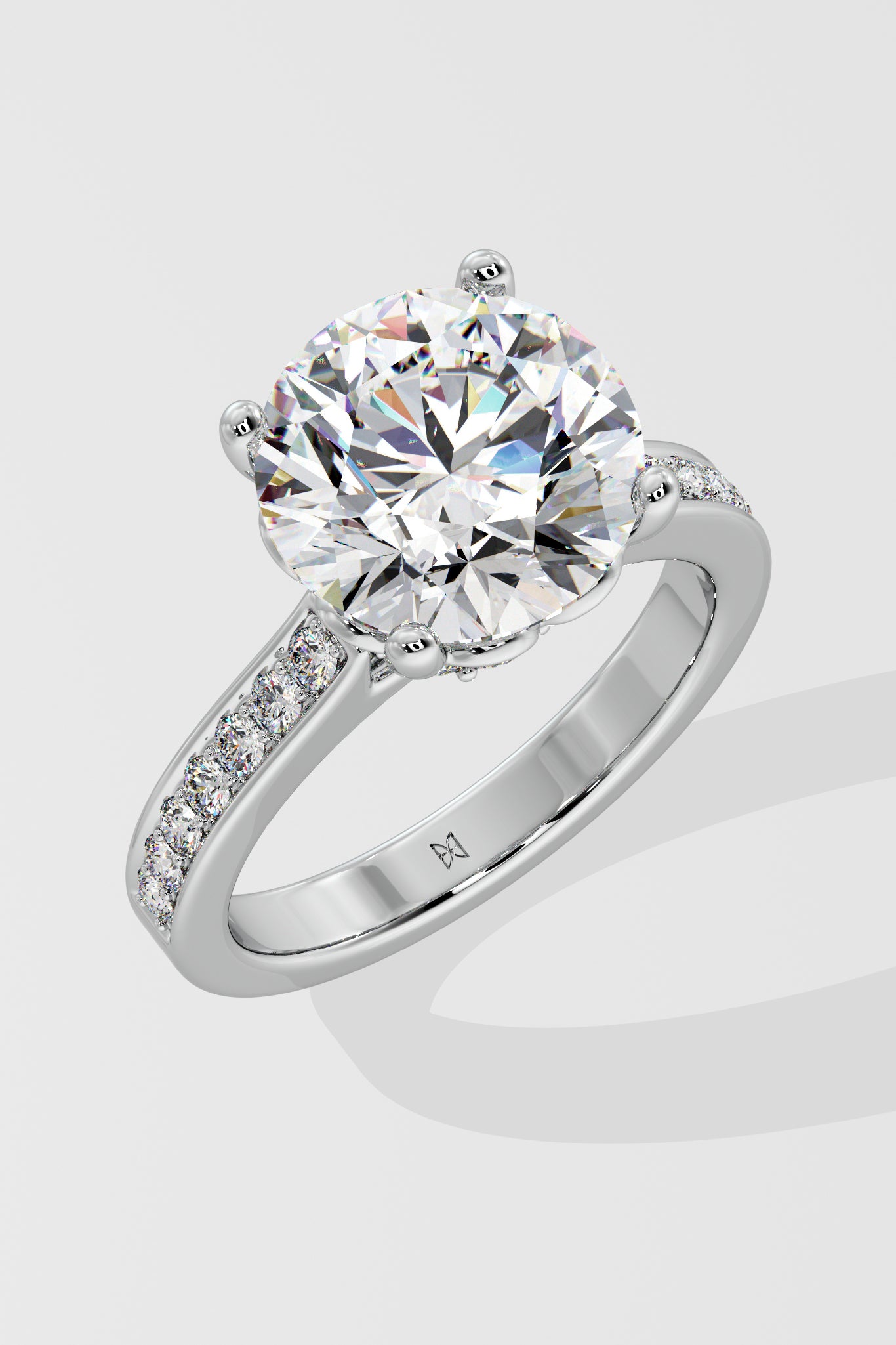 4 ct Solitaire Pave Ring