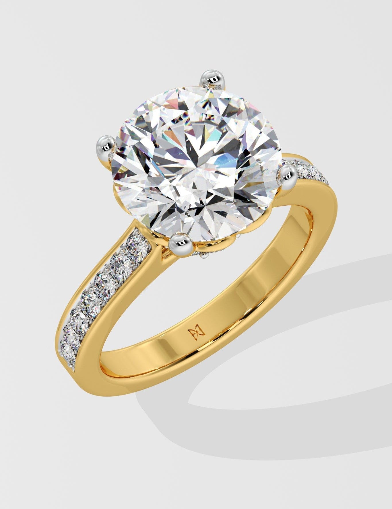 4 ct Solitaire Pave Ring
