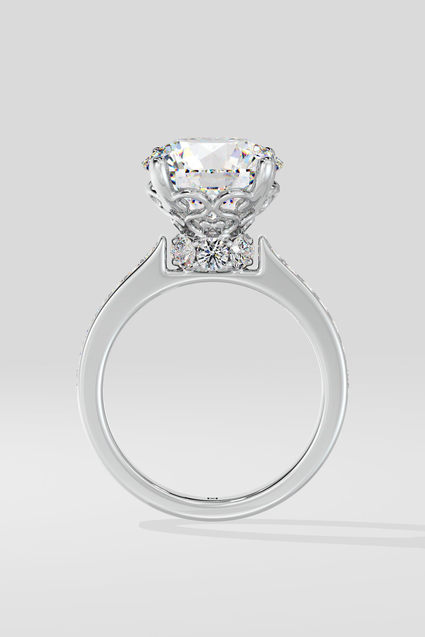 4 ct Solitaire Pave Ring