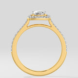 1 ct Elongated Cushion Halo Diamond Ring