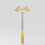 1 ct Elongated Cushion Halo Diamond Ring