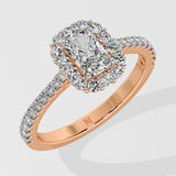 1 ct Radiant Gala Halo Diamond Ring