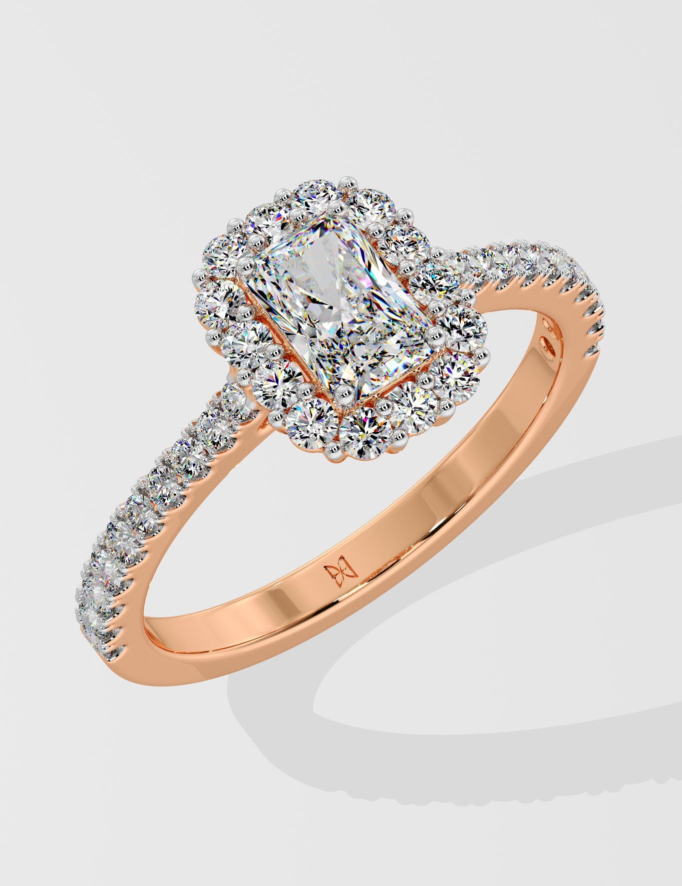 1 ct Radiant Gala Halo Diamond Ring