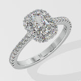1 ct Radiant Gala Halo Diamond Ring