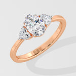 Lab Grown Trillium Oval Diamond Ring