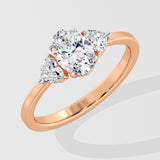 Lab Grown Trillium Oval Diamond Ring