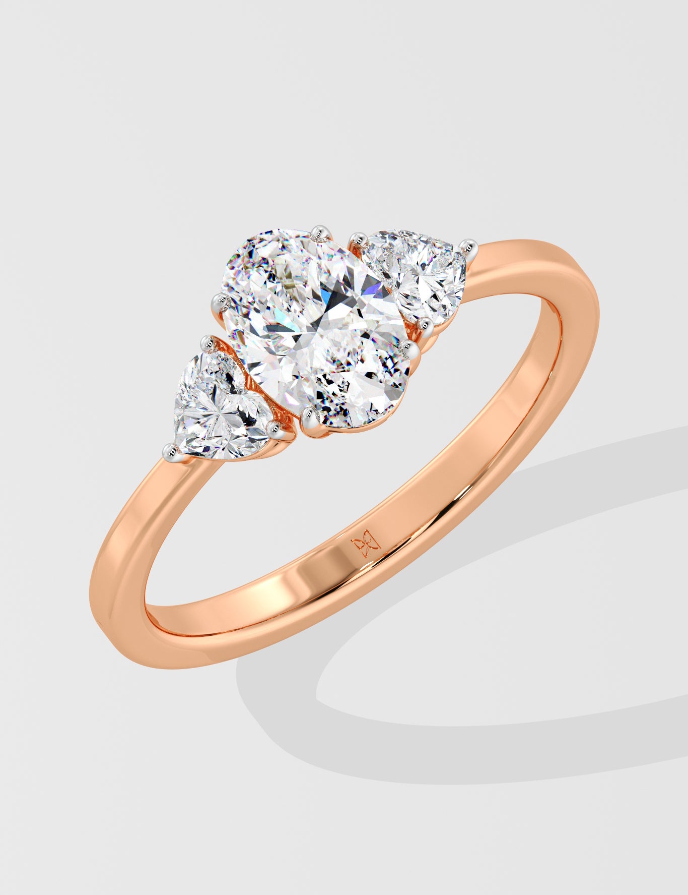 Lab Grown Trillium Oval Diamond Ring