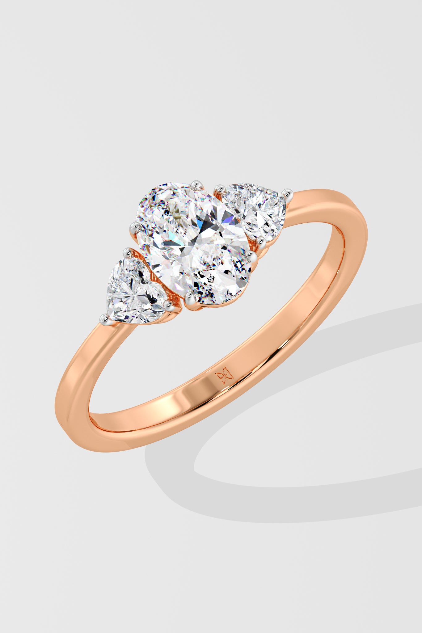 Lab Grown Trillium Oval Diamond Ring