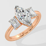 1 ct Chevron Trio Diamond Ring