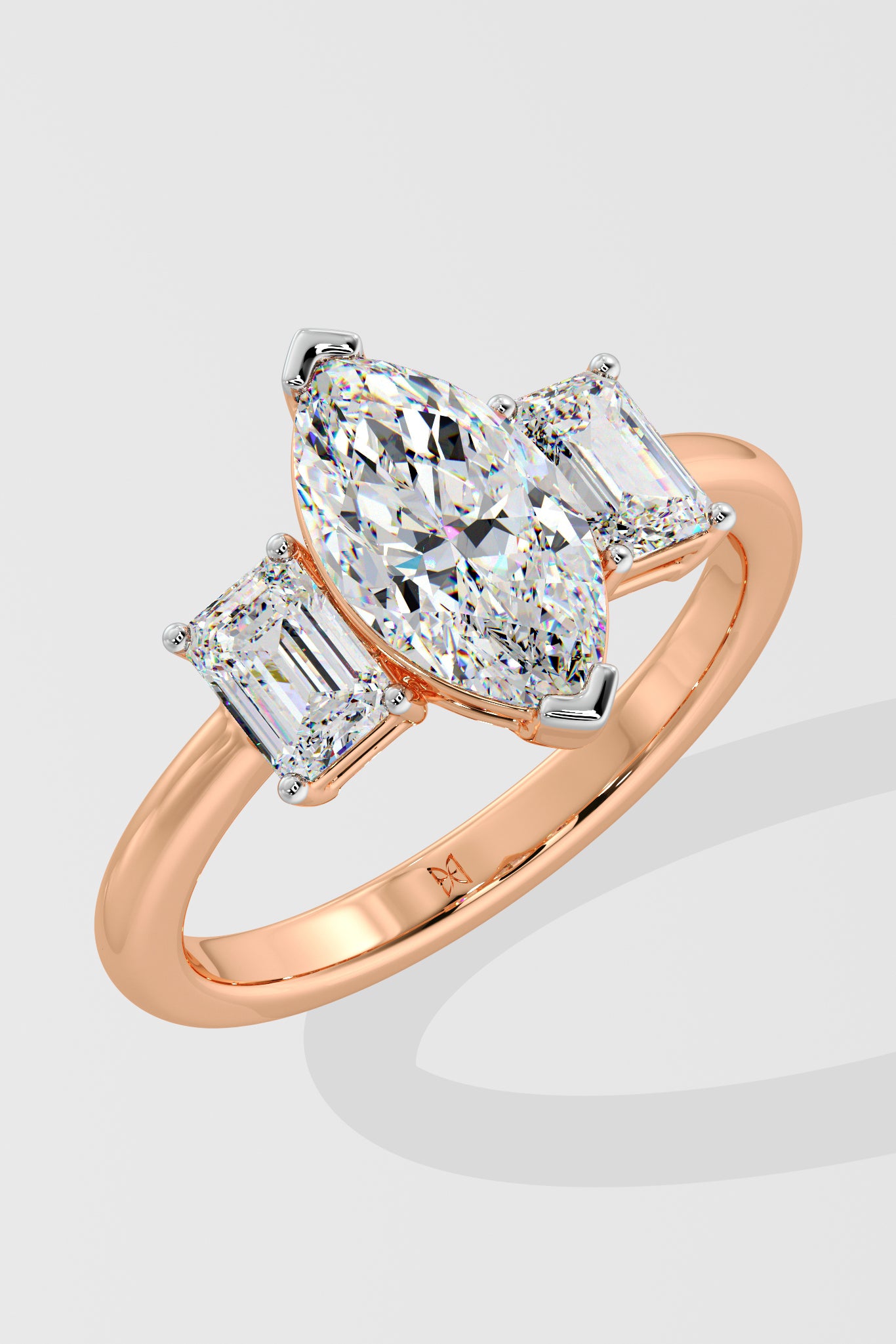 1.5 ct Chevron Trio Ring