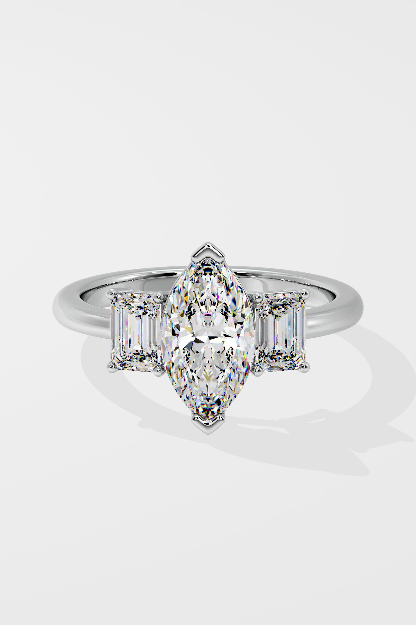 1.5 ct Chevron Trio Ring