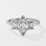 1 ct Chevron Trio Diamond Ring
