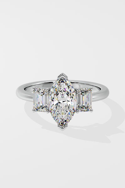 1.5 ct Chevron Trio Ring