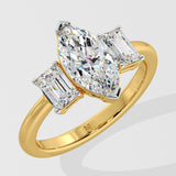 1 ct Chevron Trio Diamond Ring