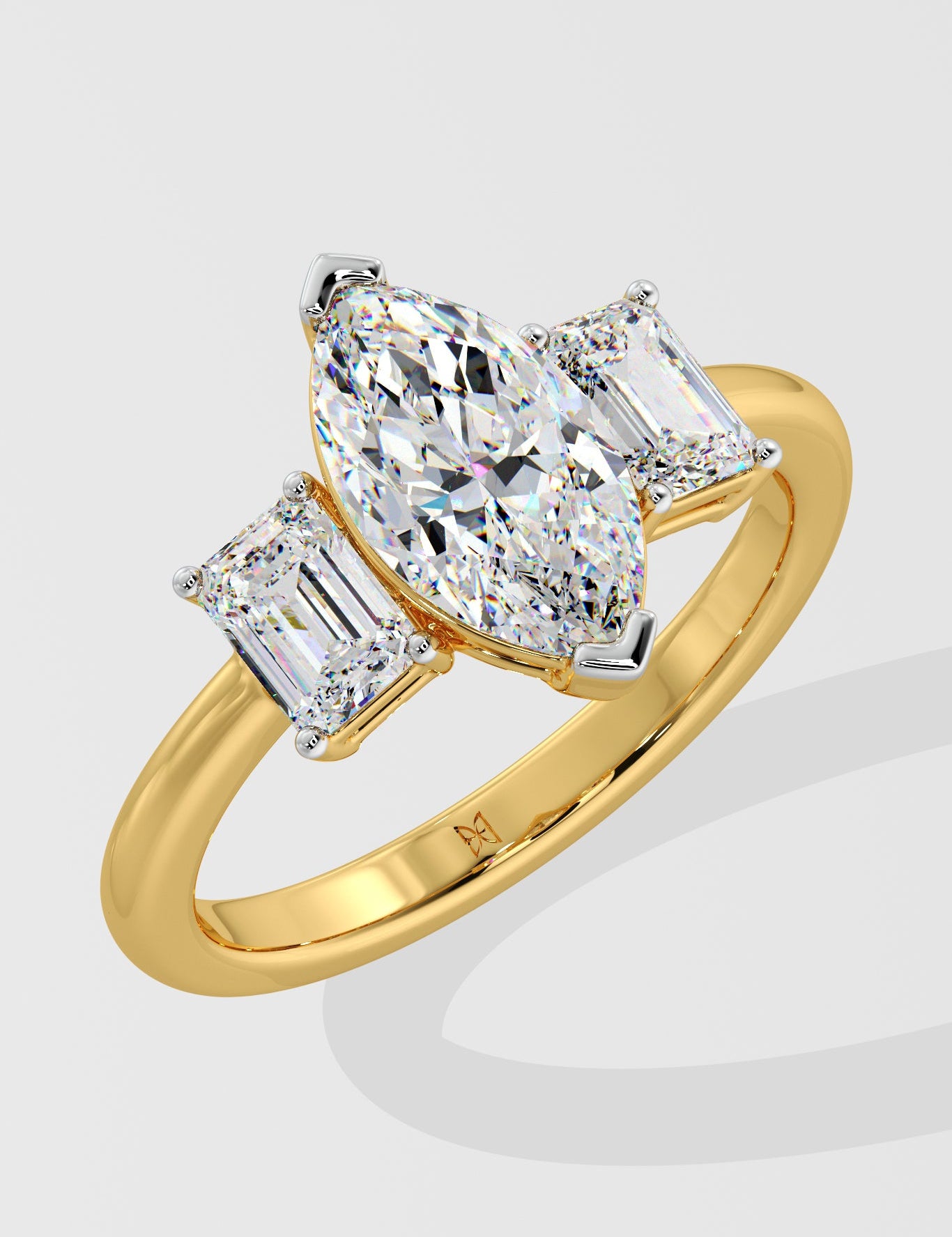 1 ct Chevron Trio Diamond Ring