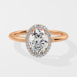 1.5 ct Oval Halo Solitaire Diamond Ring