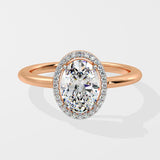 1.5 ct Oval Halo Solitaire Diamond Ring